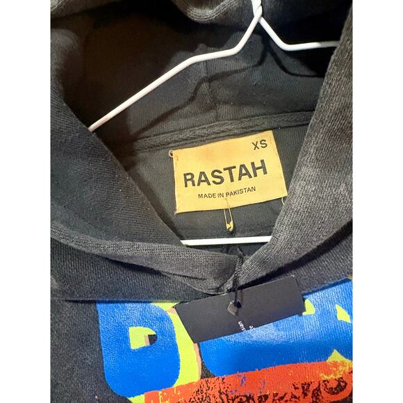 NEW - Designer Rastah Patchwork Hoodie (wash blk), Sz. OS XS - Picture 8 of 8